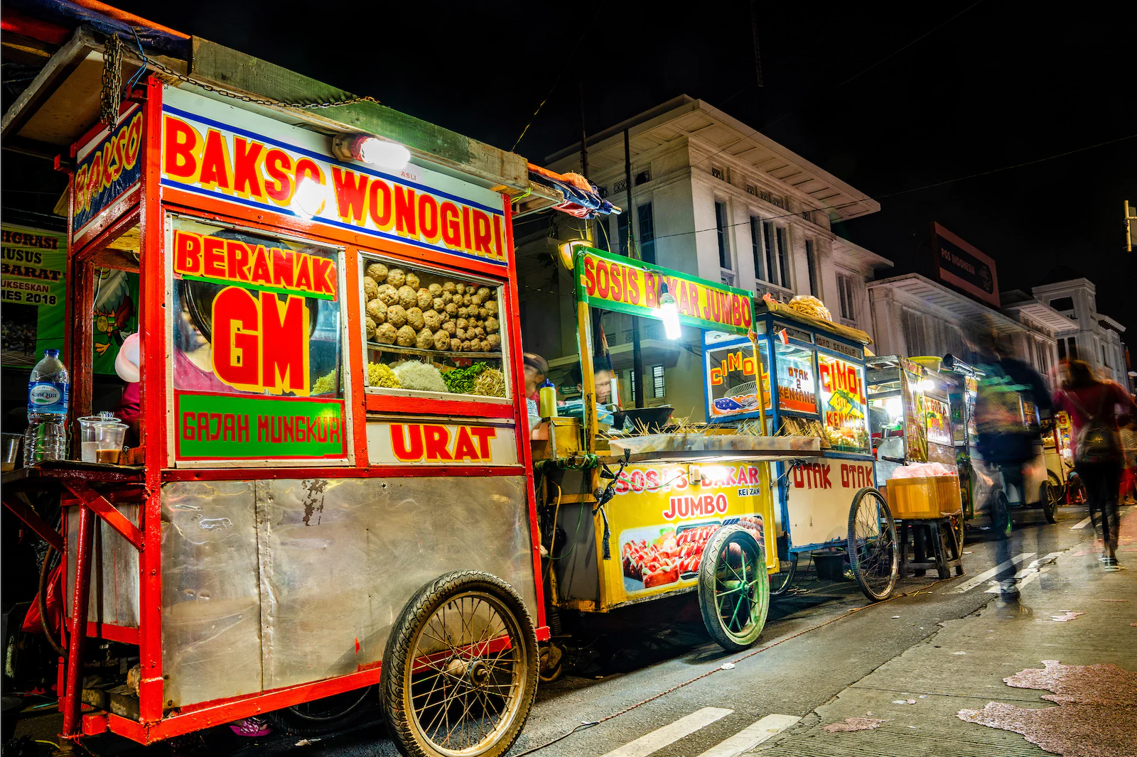 Gerobak food cart on the streets of Jakarta