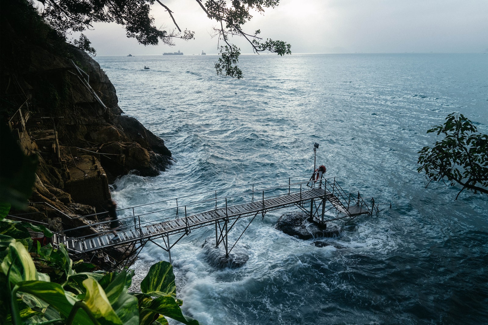 Hong Kong's swimming shed top-down view