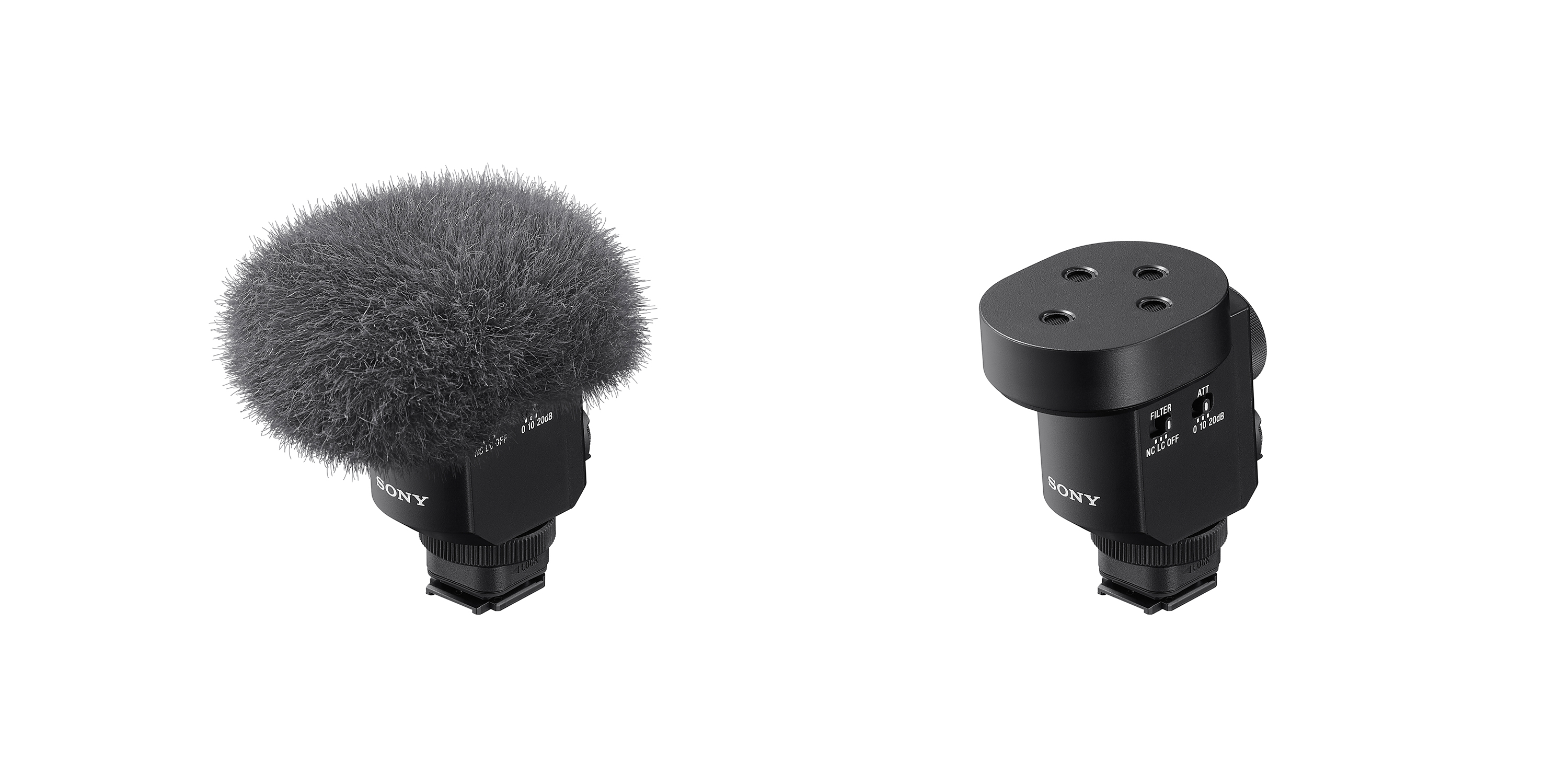 Sony shotgun microphone ECM-M1 with and without windscreen