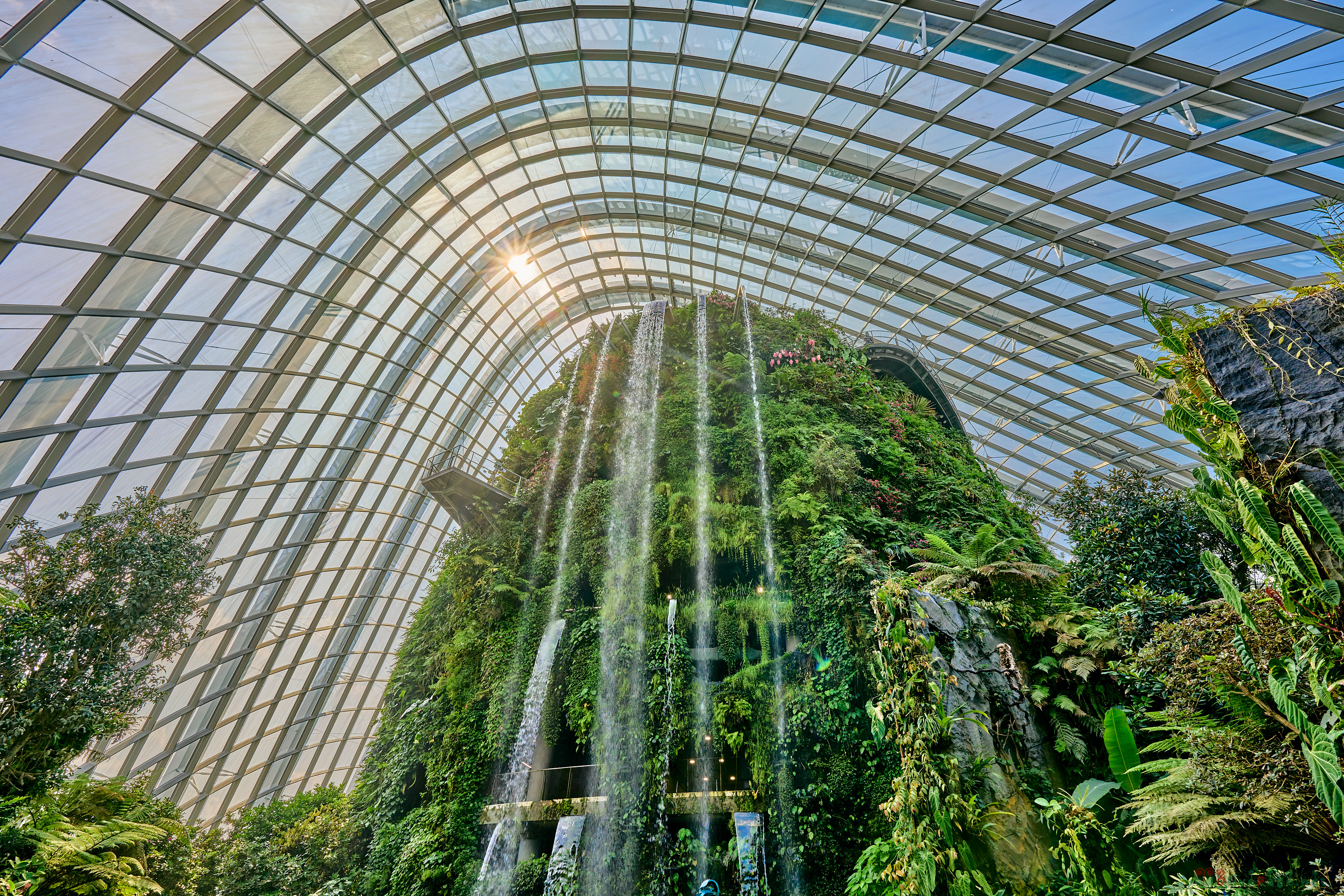 Shot of indoor waterfall