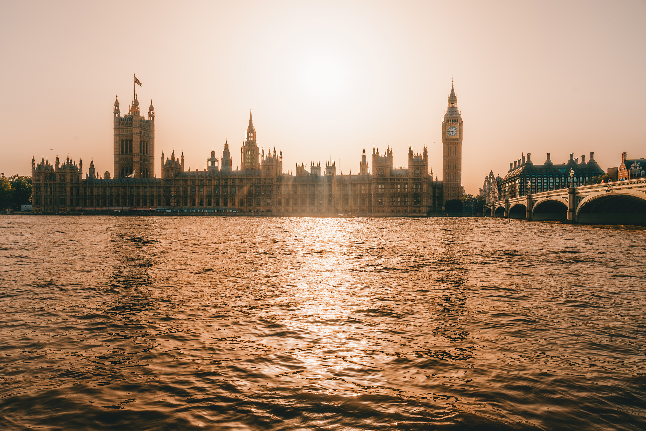 Shot of Big Ben from across the river