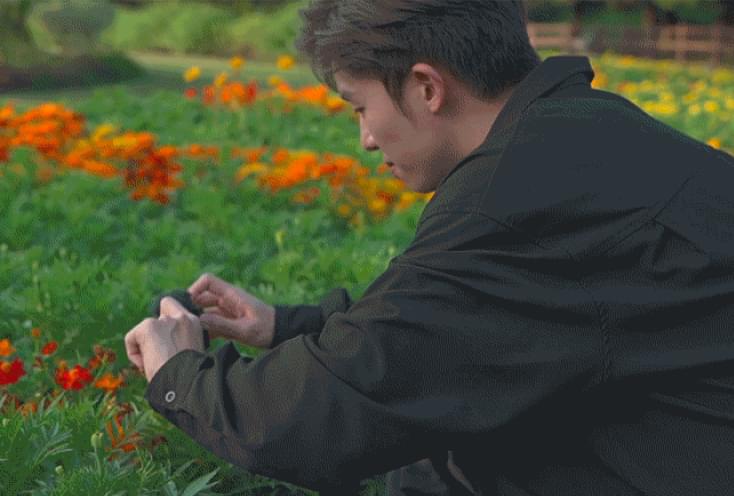 Jayden taking an outdoor video with the Sony ZV-1F digital camera